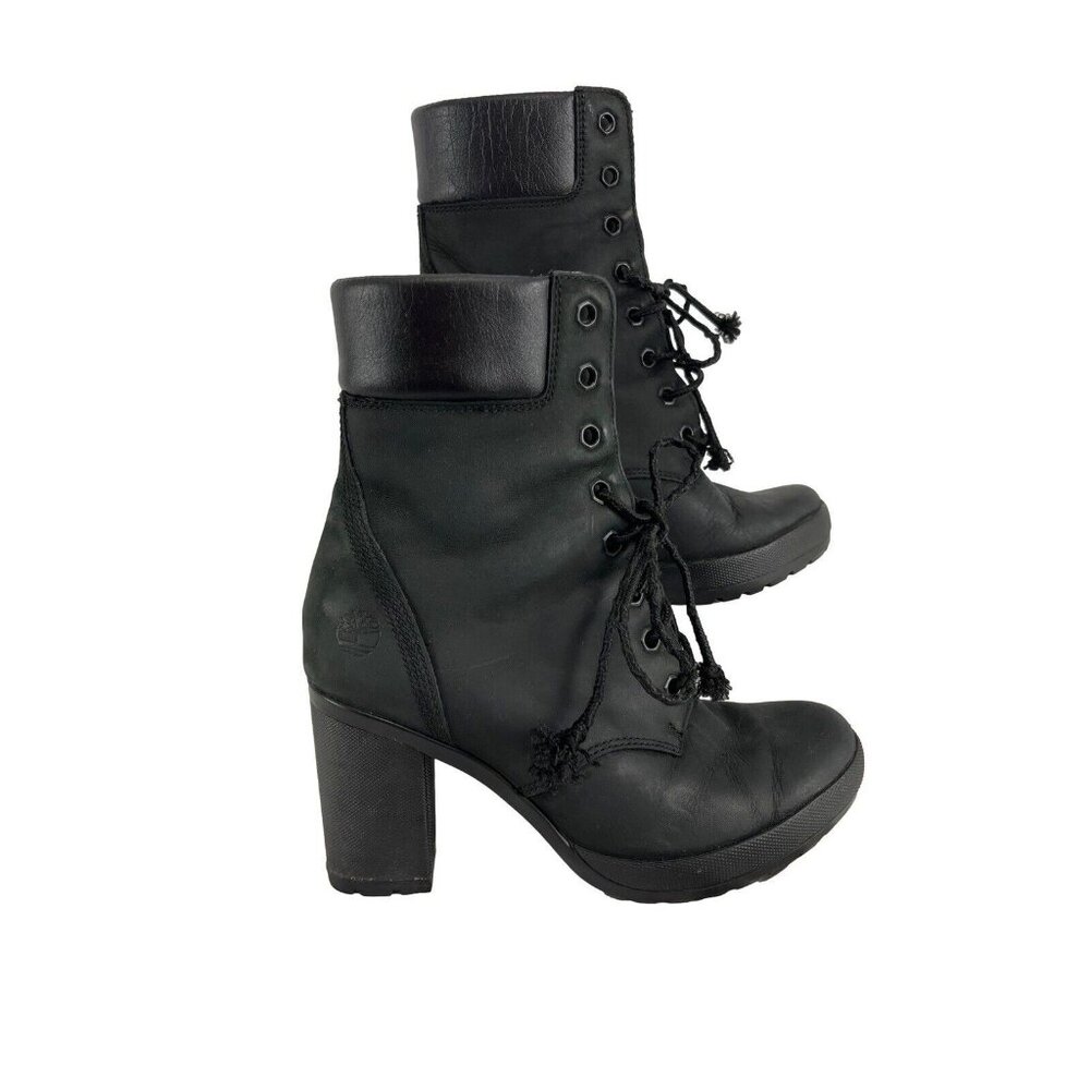 Timberland Ortholite Black Nubuck Heeled Booties Women's Size 6.5